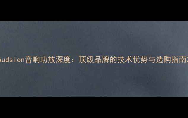 图片 Audsion音响功放深度：顶级品牌的技术优势与选购指南2