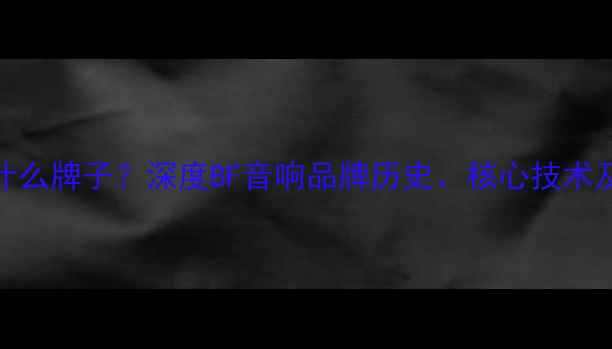图片 BF音箱是什么牌子？深度BF音响品牌历史、核心技术及选购指南