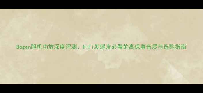 图片 Bogen胆机功放深度评测：HiFi发烧友必看的高保真音质与选购指南