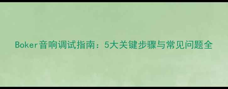 图片 Boker音响调试指南：5大关键步骤与常见问题全