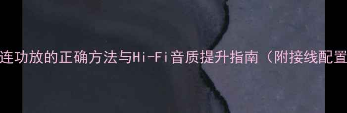 图片 CD直连功放的正确方法与Hi-Fi音质提升指南（附接线配置全）