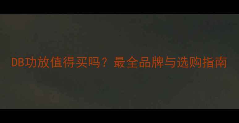 图片 DB功放值得买吗？最全品牌与选购指南