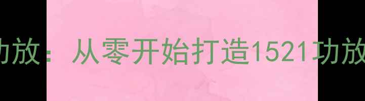 图片 DIYHiFi分体式功放：从零开始打造1521功放模块的完整指南