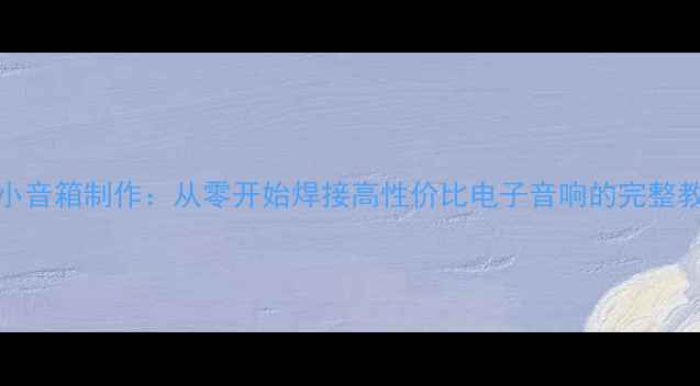 图片 DIY小音箱制作：从零开始焊接高性价比电子音响的完整教程2