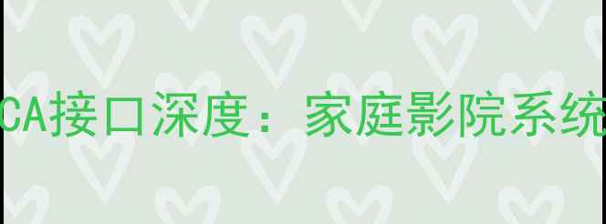 图片 DSP功放集成RCA接口深度：家庭影院系统升级必读指南