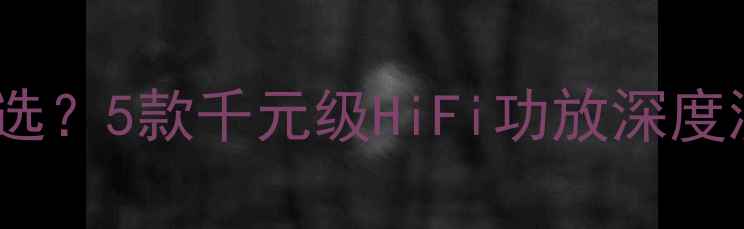 图片 DTS解码功放怎么选？5款千元级HiFi功放深度测评，附避坑指南