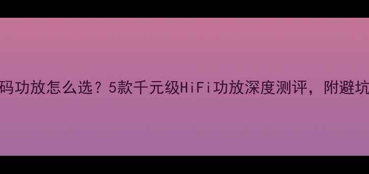 图片 DTS解码功放怎么选？5款千元级HiFi功放深度测评，附避坑指南1