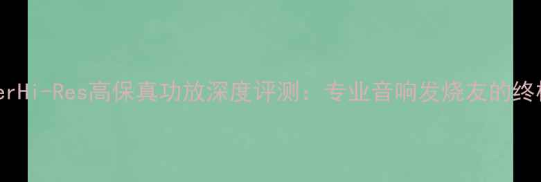 图片 DrdgsferHi-Res高保真功放深度评测：专业音响发烧友的终极选择2