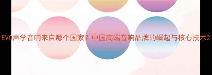 图片 EVO声学音响来自哪个国家？中国高端音响品牌的崛起与核心技术2