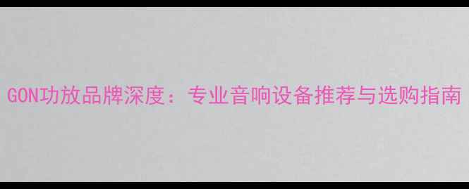 图片 GON功放品牌深度：专业音响设备推荐与选购指南