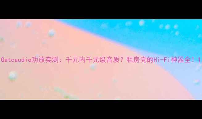 图片 Gatoaudio功放实测：千元内千元级音质？租房党的Hi-Fi神器全！1