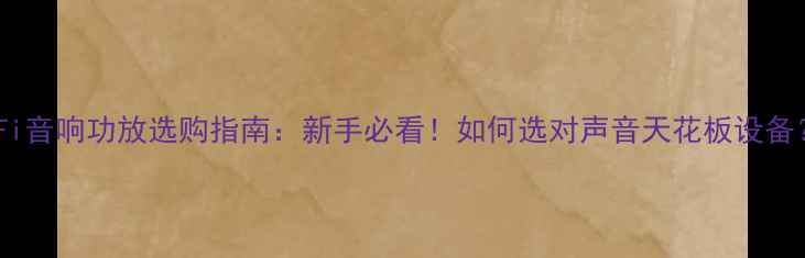 图片 HiFi音响功放选购指南：新手必看！如何选对声音天花板设备？2