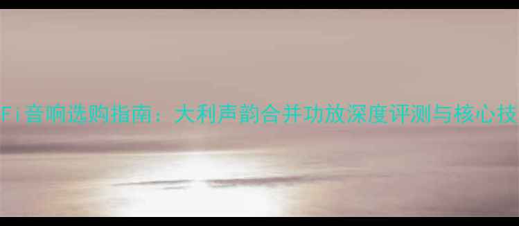 图片 HiFi音响选购指南：大利声韵合并功放深度评测与核心技术