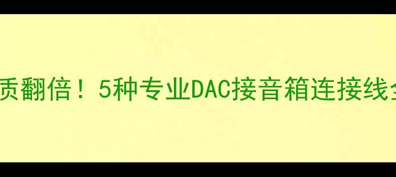 图片 HiFi音质翻倍！5种专业DAC接音箱连接线全攻略1