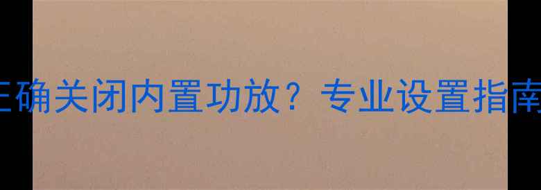 图片 JBLP99音响如何正确关闭内置功放？专业设置指南与常见问题解答2