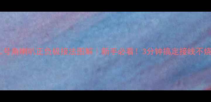 图片 JBL号角喇叭正负极接法图解｜新手必看！3分钟搞定接线不烧机