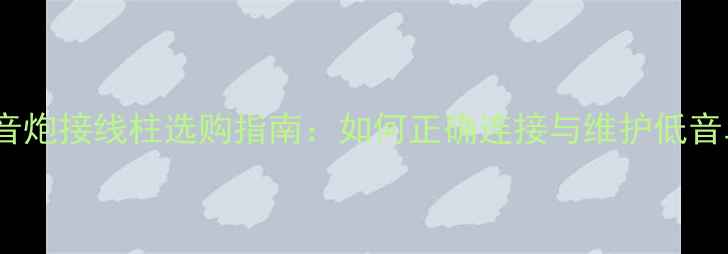 图片 Jamo低音炮接线柱选购指南：如何正确连接与维护低音单元？1