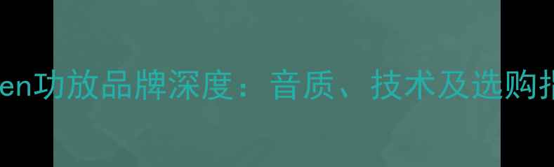 图片 Jensen功放品牌深度：音质、技术及选购指南1