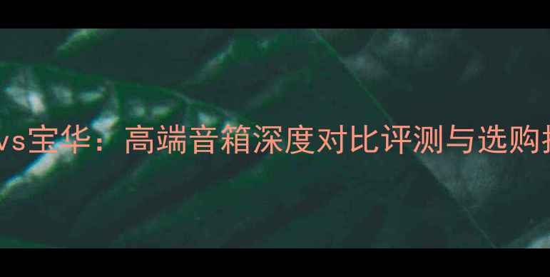 图片 KEFvs宝华：高端音箱深度对比评测与选购指南