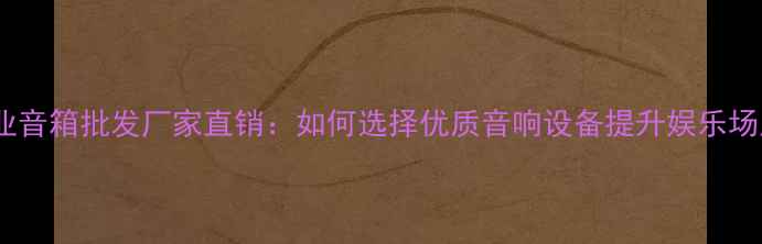 图片 KTV专业音箱批发厂家直销：如何选择优质音响设备提升娱乐场所体验