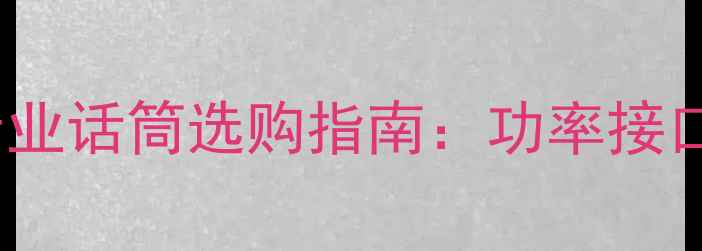 图片 KTV功放与专业话筒选购指南：功率接口匹配技巧全