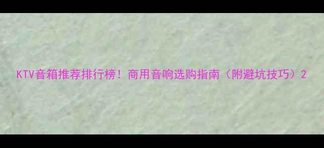 图片 KTV音箱推荐排行榜！商用音响选购指南（附避坑技巧）2