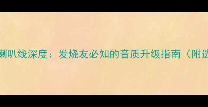 图片 MitMH系列喇叭线深度：发烧友必知的音质升级指南（附选购攻略）2