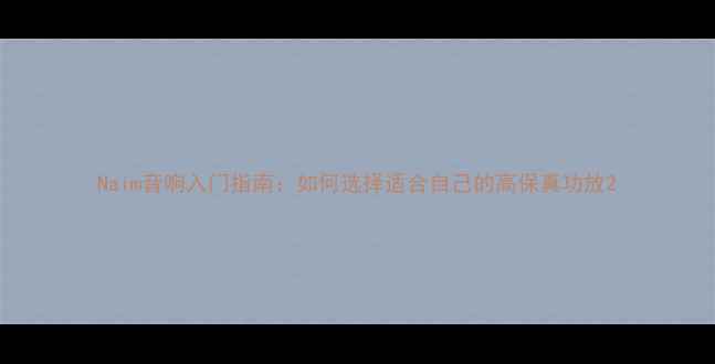 图片 Naim音响入门指南：如何选择适合自己的高保真功放2