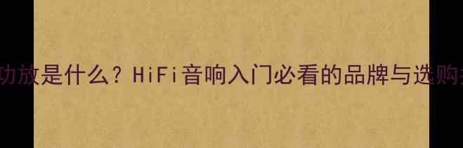 图片 Norma功放是什么？HiFi音响入门必看的品牌与选购指南🎶