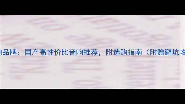 图片 PO音响品牌：国产高性价比音响推荐，附选购指南（附赠避坑攻略）2