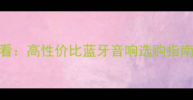 图片 Polo音响发烧友必看：高性价比蓝牙音响选购指南与音质提升全攻略