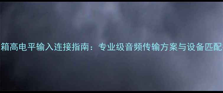 图片 REL音箱高电平输入连接指南：专业级音频传输方案与设备匹配技巧2