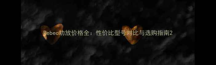 图片 Rebec功放价格全：性价比型号对比与选购指南2