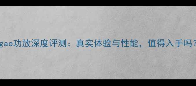 图片 Rigao功放深度评测：真实体验与性能，值得入手吗？2