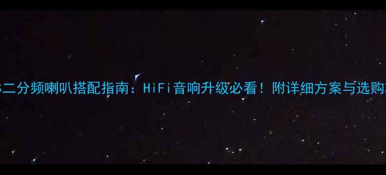 图片 SEAS二分频喇叭搭配指南：HiFi音响升级必看！附详细方案与选购攻略
