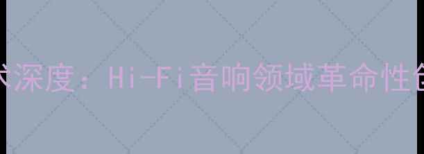 图片 SPEAKoN功放技术深度：Hi-Fi音响领域革命性创新与选购指南1