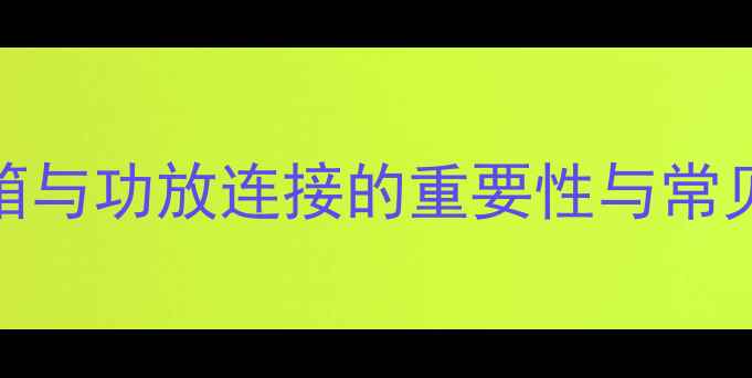图片 SPK音箱与功放连接的重要性与常见误区2