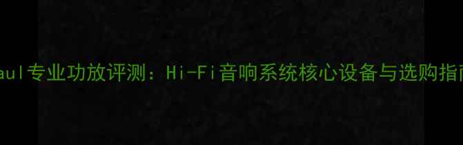 图片 SPaul专业功放评测：Hi-Fi音响系统核心设备与选购指南1