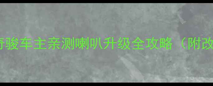 图片 SUV音响改装必看！奇骏车主亲测喇叭升级全攻略（附改装教程+避坑指南）2