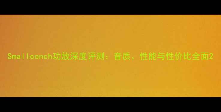 图片 Smallconch功放深度评测：音质、性能与性价比全面2
