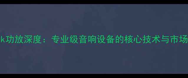 图片 Spark功放深度：专业级音响设备的核心技术与市场定位