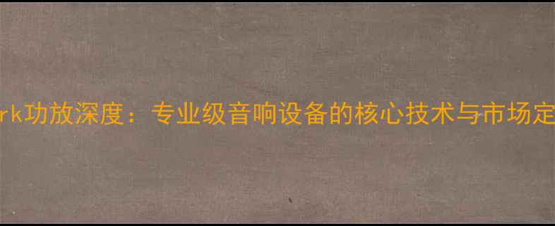图片 Spark功放深度：专业级音响设备的核心技术与市场定位1