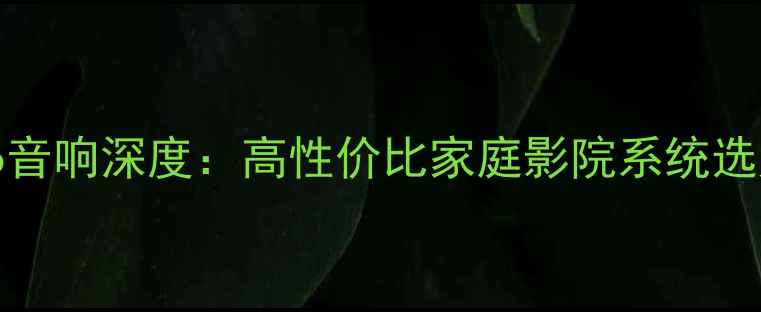 图片 TWAudio音响深度：高性价比家庭影院系统选购指南1