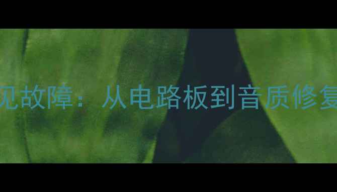 图片 Trio音响常见故障：从电路板到音质修复的全面指南