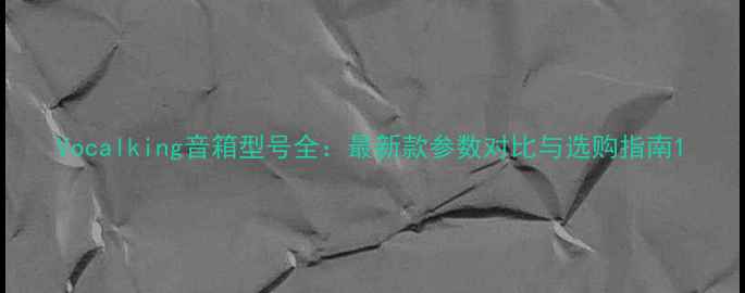 图片 Vocalking音箱型号全：最新款参数对比与选购指南1