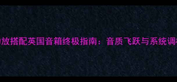 图片 YBA功放搭配英国音箱终极指南：音质飞跃与系统调校全2