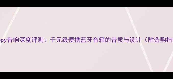 图片 i-puppy音响深度评测：千元级便携蓝牙音箱的音质与设计（附选购指南）1