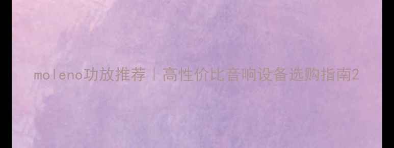 图片 moleno功放推荐｜高性价比音响设备选购指南2