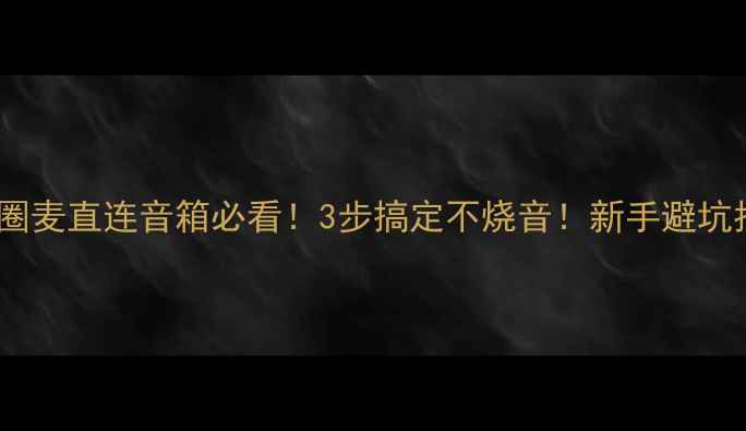 图片 ✅动圈麦直连音箱必看！3步搞定不烧音！新手避坑指南2