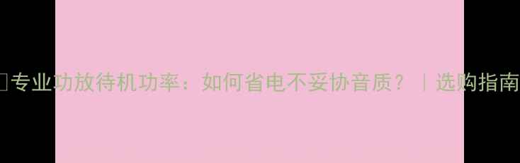 图片 ✨专业功放待机功率：如何省电不妥协音质？｜选购指南2